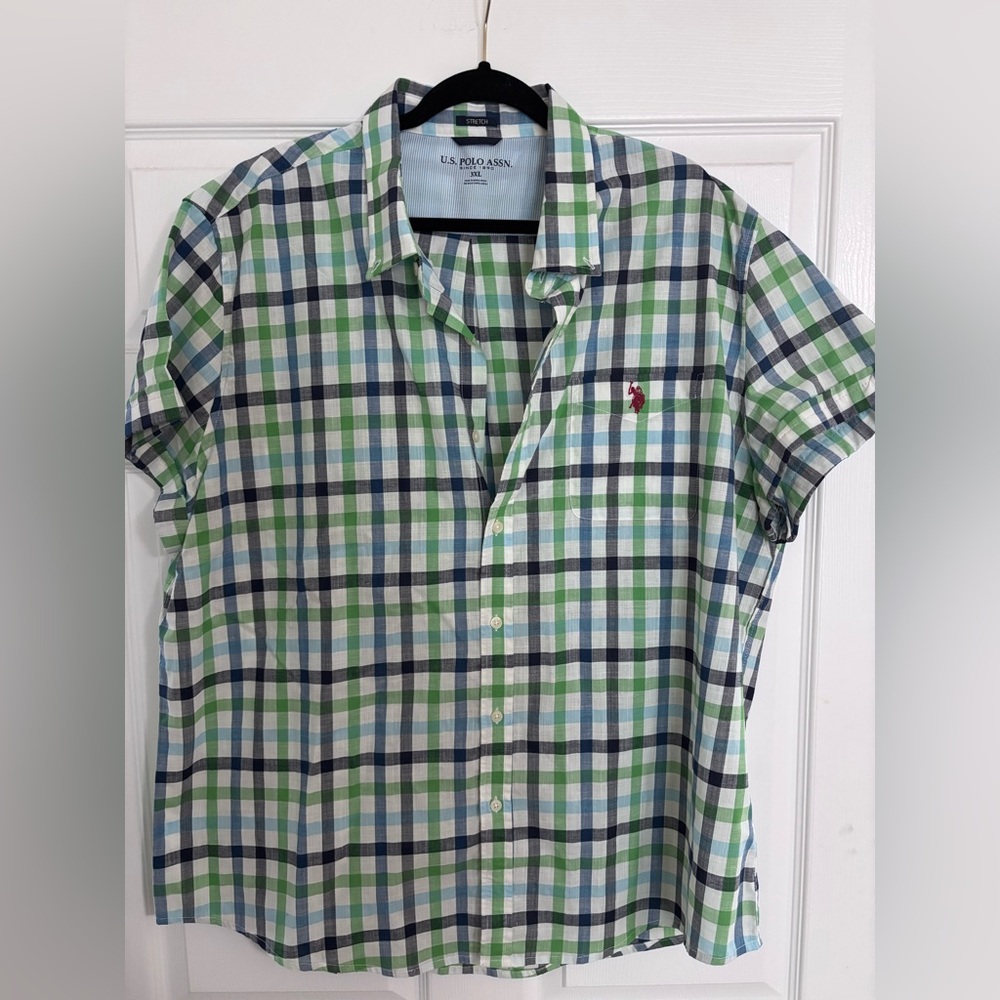 U.S. Polo Assn. Women’s Blue and Green Checkered Shirt